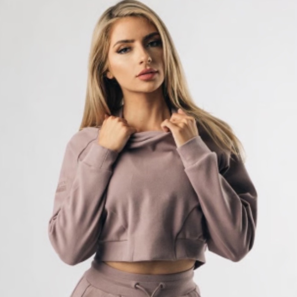 ALPHALETE Mauve Cropped Hoodie